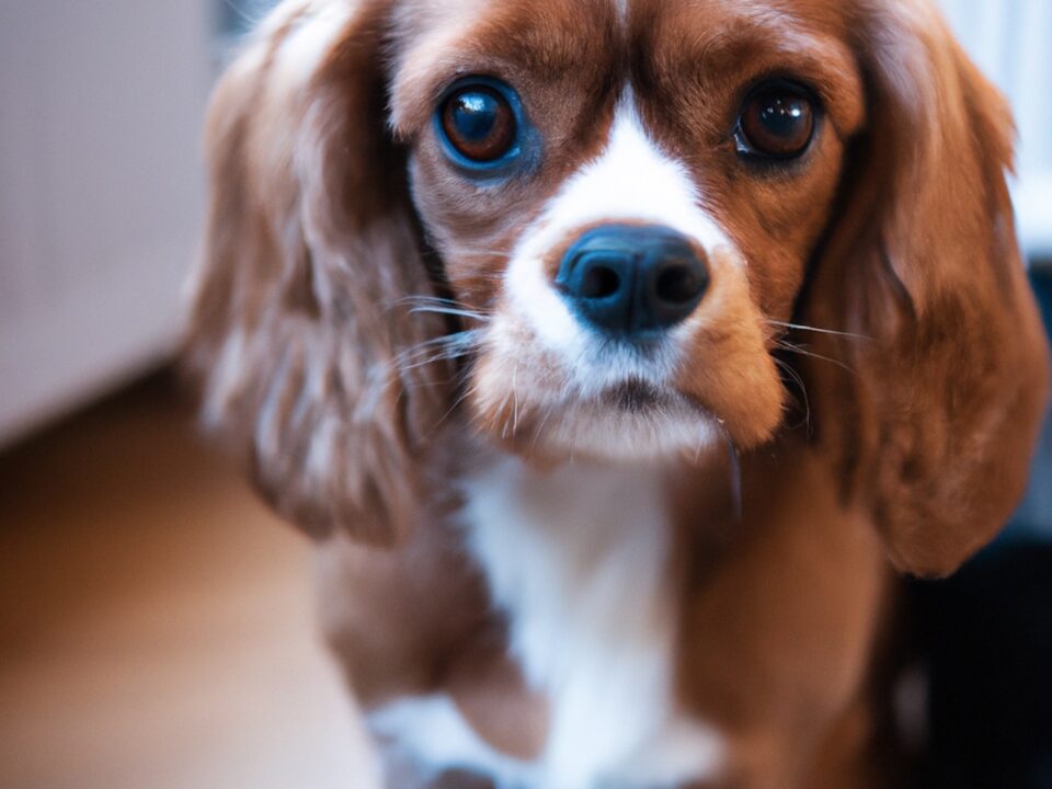 Ruby and white Cavalier King Charles Spaniel