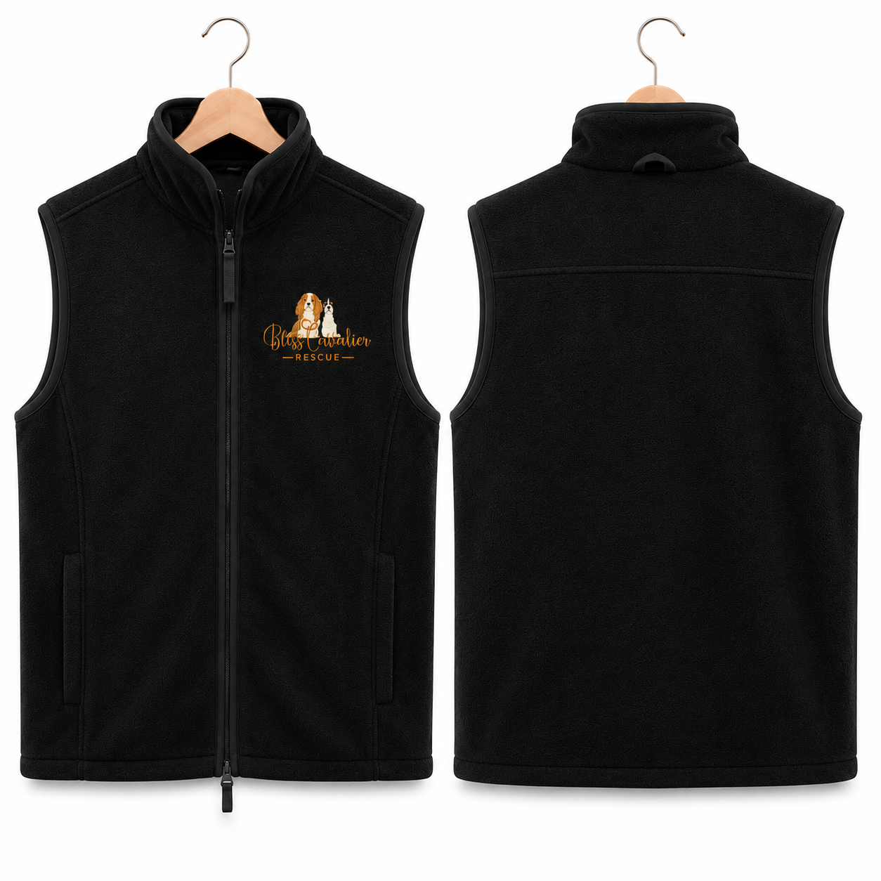 Bliss Cavalier Rescue Artisan Fleece in black