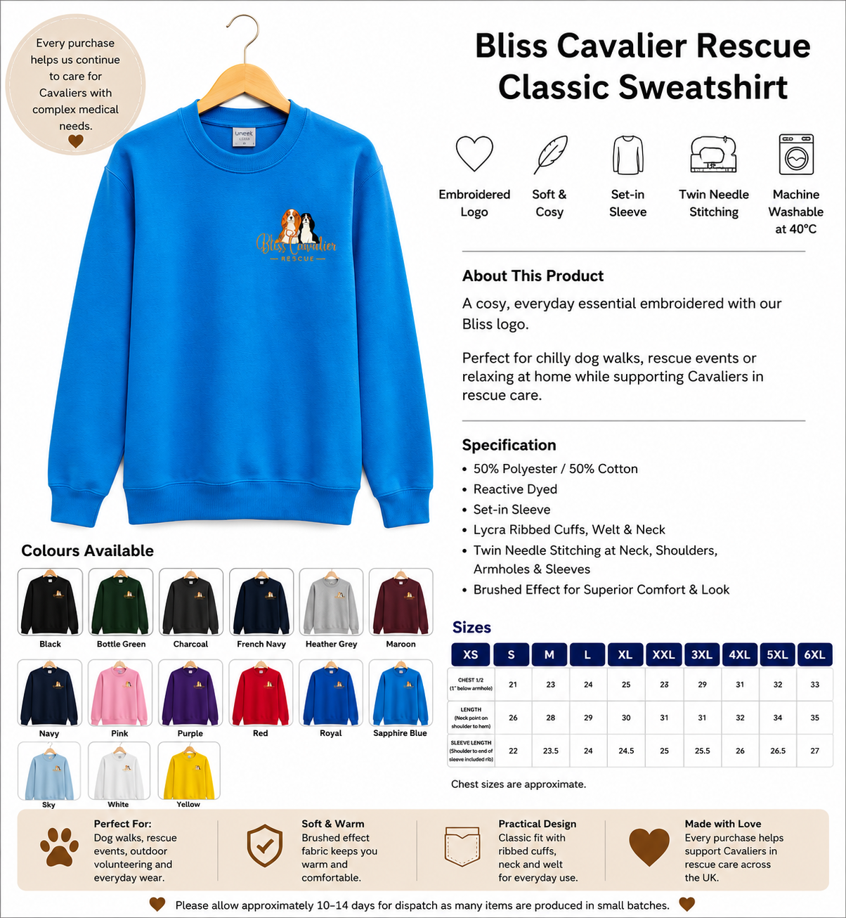Bliss Cavalier embroidered classic sweatshirt