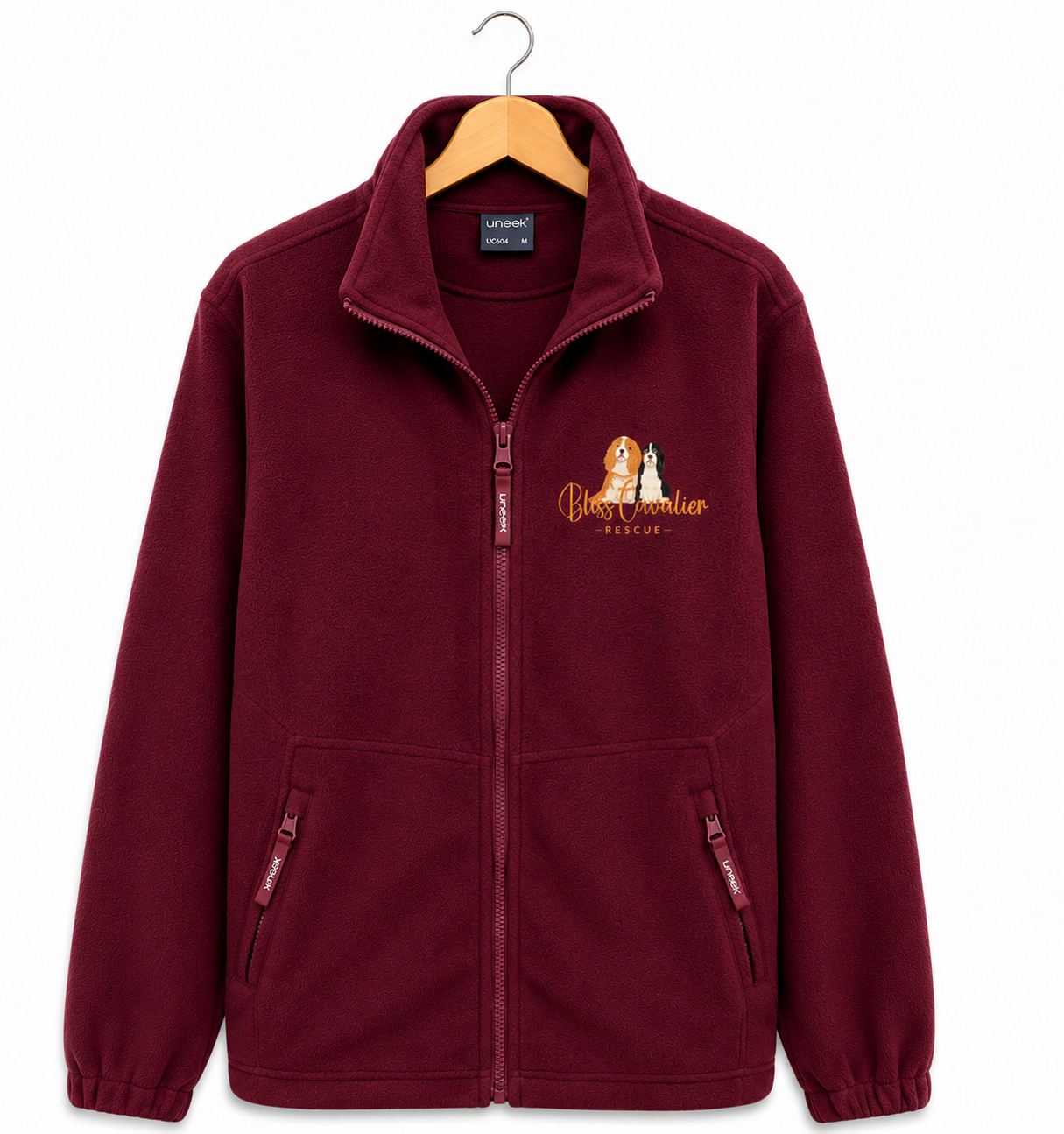 Maroon colour fleece jacket