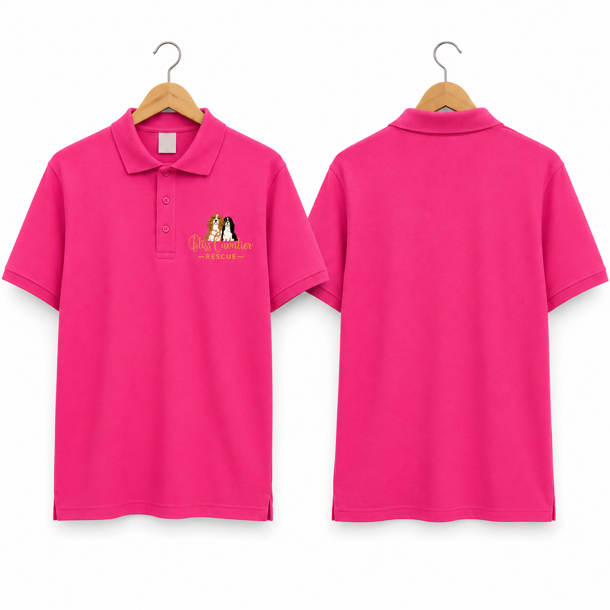 Bliss Cavalier Rescue embroidered polo shirt in hot pink