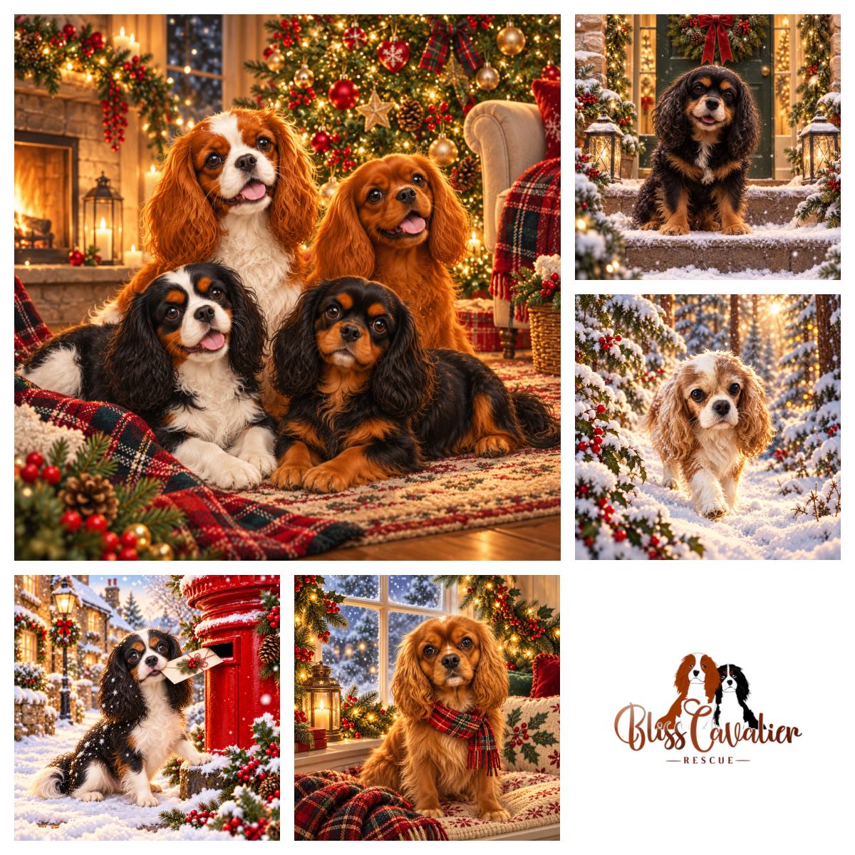 Bliss Cavalier Rescue Christmas Cards 2026 - Pack of 5